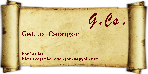 Getto Csongor névjegykártya